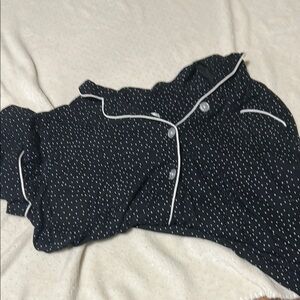 Black and white  polkadot women’s pj set